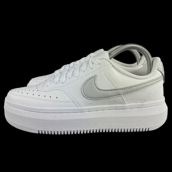 Nike Court Vision Alta Ltr White Silver Shoes DM0113-101 Women's Size 9 - Picture 3 of 9